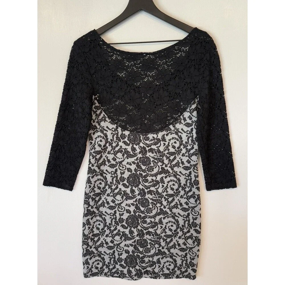 Free People Love You To Pieces Dress Sz Medium Y2K 90s Bodycon Whimsigoth Lace